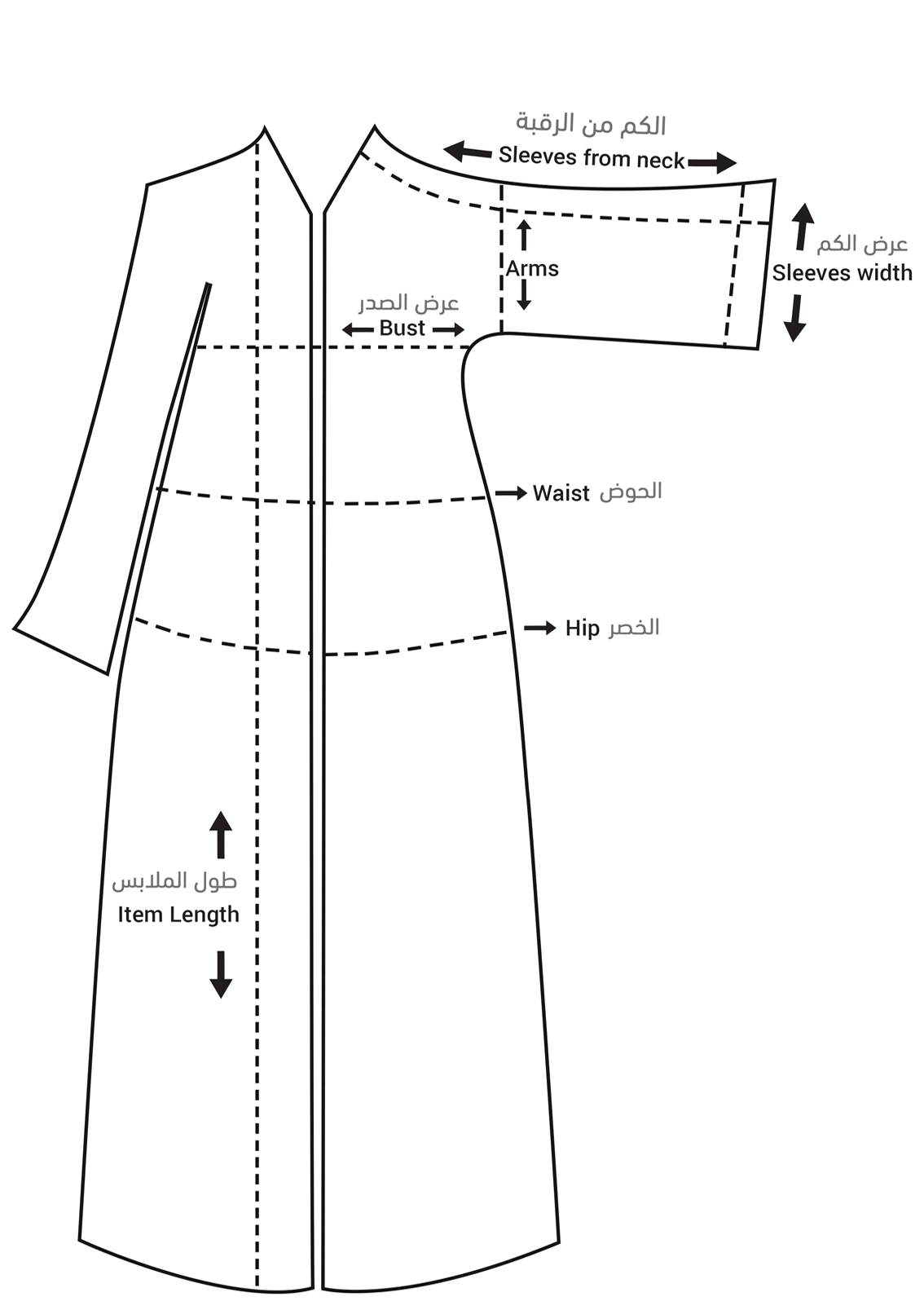 Abaya Measurement Guide